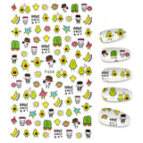 Yeknu The New 3D Nail Sticker Cool English Letter stickers for nail Foil Love Heart Design Fashion Manicure Stickers