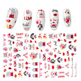 Yeknu The New 3D Nail Sticker Cool English Letter stickers for nail Foil Love Heart Design Fashion Manicure Stickers