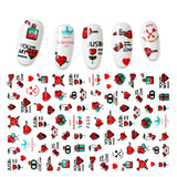 Yeknu The New 3D Nail Sticker Cool English Letter stickers for nail Foil Love Heart Design Fashion Manicure Stickers