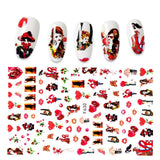 Yeknu The New 3D Nail Sticker Cool English Letter stickers for nail Foil Love Heart Design Fashion Manicure Stickers