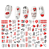 Yeknu The New 3D Nail Sticker Cool English Letter stickers for nail Foil Love Heart Design Fashion Manicure Stickers