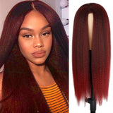 Yeknu Synthetic Wigs Yaki Straight Hair Wig For Women Yaki Straight 30 inch Long Afro Hair Wig Heat Resistant Fiber African Wig