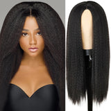 Yeknu Synthetic Wigs Yaki Straight Hair Wig For Women Yaki Straight 30 inch Long Afro Hair Wig Heat Resistant Fiber African Wig