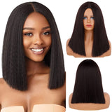 Yeknu Synthetic Wigs Yaki Straight Hair Wig For Women Yaki Straight 30 inch Long Afro Hair Wig Heat Resistant Fiber African Wig