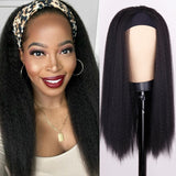 Yeknu Synthetic Wigs Yaki Straight Hair Wig For Women Yaki Straight 30 inch Long Afro Hair Wig Heat Resistant Fiber African Wig