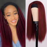 Yeknu Synthetic Wigs Yaki Straight Hair Wig For Women Yaki Straight 30 inch Long Afro Hair Wig Heat Resistant Fiber African Wig