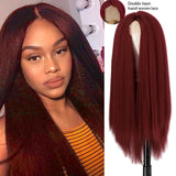 Yeknu Synthetic Wigs Yaki Straight Hair Wig For Women Yaki Straight 30 inch Long Afro Hair Wig Heat Resistant Fiber African Wig