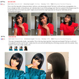 Yeknu Straight Bob Human Hair Wigs With Bangs Short Brazilian Human Hair Bob Wigs For Woman No Lace Full Machine Made Human Hair Wigs