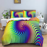 Yeknu 3D Duvet Cover Psychedelic Abstract Double 210x210 Bedding Set 2/3pcs Quilt Cover With Zipper Closure King Size Comforter Cover