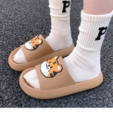 Yeknu Women Men Summer Slippers Sandals Beach Slides Flip Flops Cartoon Bear Dog Tiger Thick Soled Boys Girls Unisex Bathroom Shoes