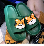 Yeknu Women Men Summer Slippers Sandals Beach Slides Flip Flops Cartoon Bear Dog Tiger Thick Soled Boys Girls Unisex Bathroom Shoes