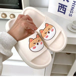 Yeknu Women Men Summer Slippers Sandals Beach Slides Flip Flops Cartoon Bear Dog Tiger Thick Soled Boys Girls Unisex Bathroom Shoes