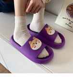 Yeknu Women Men Summer Slippers Sandals Beach Slides Flip Flops Cartoon Bear Dog Tiger Thick Soled Boys Girls Unisex Bathroom Shoes