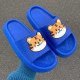 Yeknu Women Men Summer Slippers Sandals Beach Slides Flip Flops Cartoon Bear Dog Tiger Thick Soled Boys Girls Unisex Bathroom Shoes