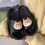 Yeknu Women Men Summer Slippers Sandals Beach Slides Flip Flops Cartoon Bear Dog Tiger Thick Soled Boys Girls Unisex Bathroom Shoes