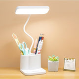 Yeknu Desk Lamp LED Flexible Study Lamp With Pen Holder LED Desk Lamp With Touch Dimmable LED Stand Desk Lamp Reading Lamp Creative Smart Student Dormitory Desk Eye Protection Lamp Bedside Reading LED Pen Down Lamp