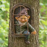 Yeknu Mini Garden Crafts Decoration Gnome Leave The Window Whimsical Tree Sculpture Garden Decoration Garden Gnome Outdoor Ornament