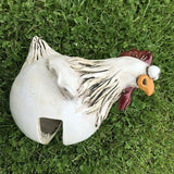 Yeknu Fun Garden Art Resin Craft Chicken Statue Hen Sculpture Ornament for Home Garden Yard Outdoor Decor Accessories Fence Decoration